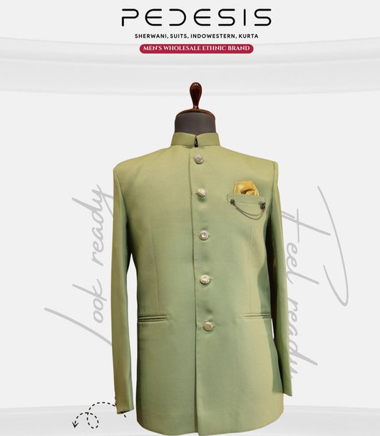 mens green band gala suit